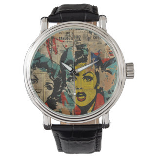 Montre Retro Pop Art Collage Watch