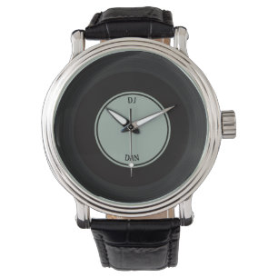 Montre Retro Vinyl Record Personnalisé DJ Nom