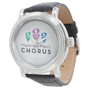 Montre réunie par cuir noir vintage de logo de