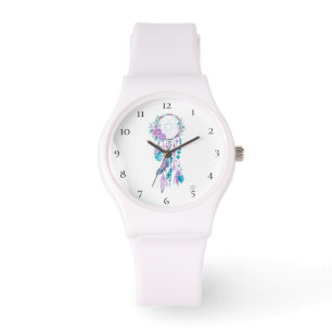 Montre *~* Rêveur Tribal Fleurs Boho Plumes de perles