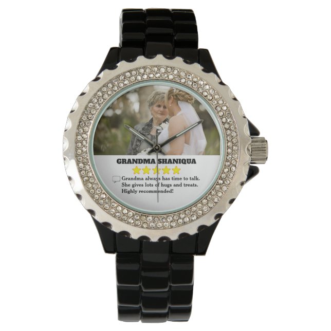 Montre Revue de grand-mère 5 étoiles avec photo (devant)