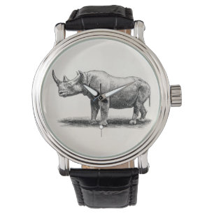 Montre Rhinocéros vintages de rhinocéros d'illustration