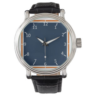 Montre Rien de timide sur le bleu et l'orange