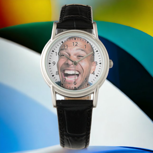 Montre Rire fort Votre Photo Drôle (Load your hilarious photo in the photo template for a fun one-of-a-kind watch! Makes a unique gift!)
