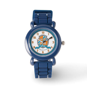 Montre Rivière R monogramme crête lion orange turquoise