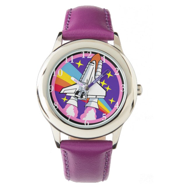 Montre Rocket Shuttle Space Purple Girl Watch (devant)