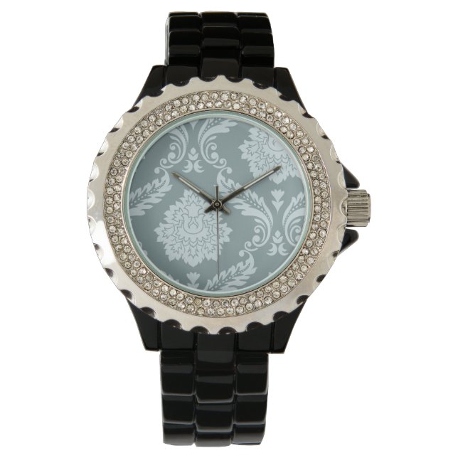 Montre Rococo Damask Art I Duck Egg Blue+Teal (devant)