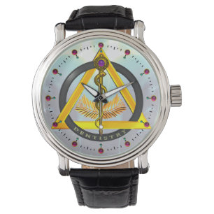Montre RODE DU SYMBOLE DE DENTISSE ASCLEPIUS DENTISTE, bl