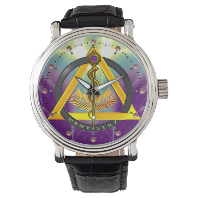 Montre RODE DU SYMBOLE DENTISTE ASCLEPIUS, Violet (devant)