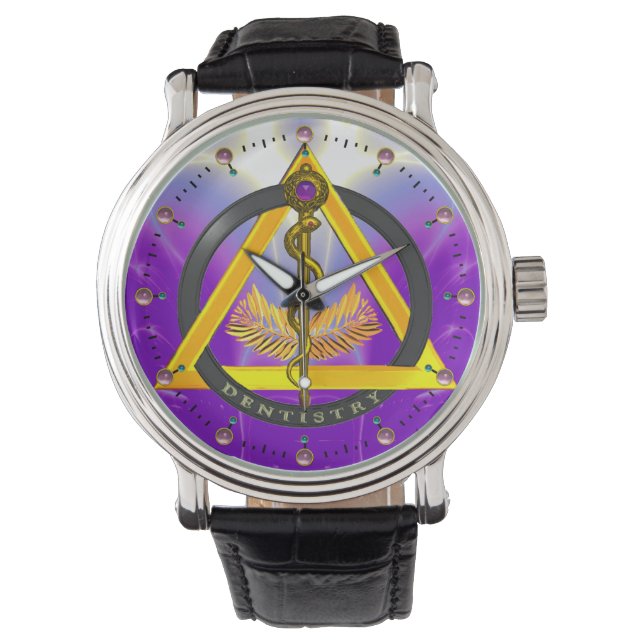 Montre RODE DU SYMBOLE DENTISTE ASCLEPIUS, Violet (devant)