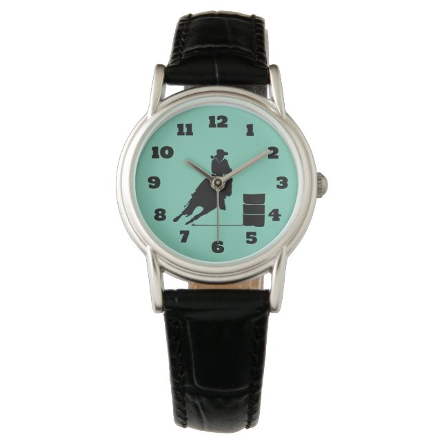 Montre Rodéo Thématique Cowgirl Barrel Racine Silhouette (devant)