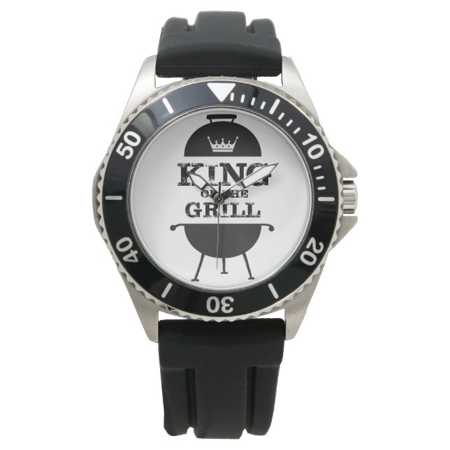 Montre Roi Du Grill, Couronne Blanche Noire (devant)