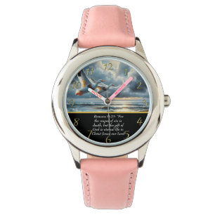 Montre Romains 6:23 Croix de la foi chrétienne avec canar