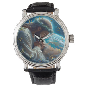 Montre Romans 6:23 main tenant croix or