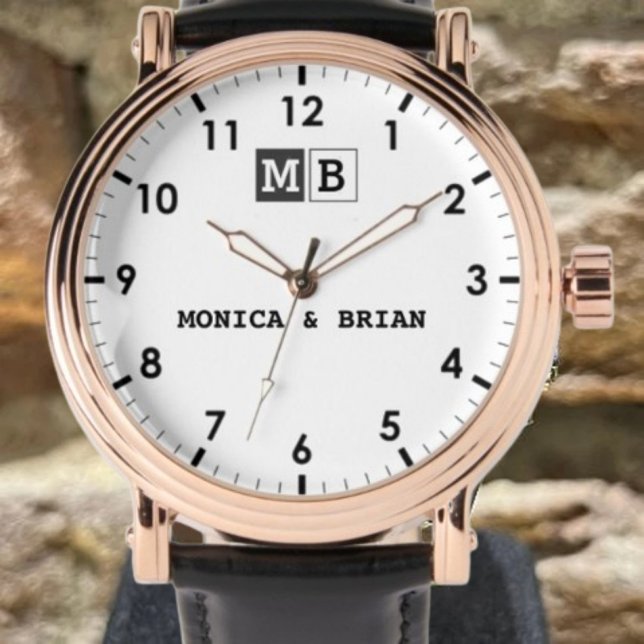 Montre Romantic Couple name beautiful  Monogram (Créateur téléchargé)
