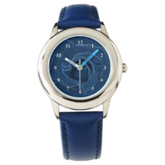 Montre rose bleu velouté