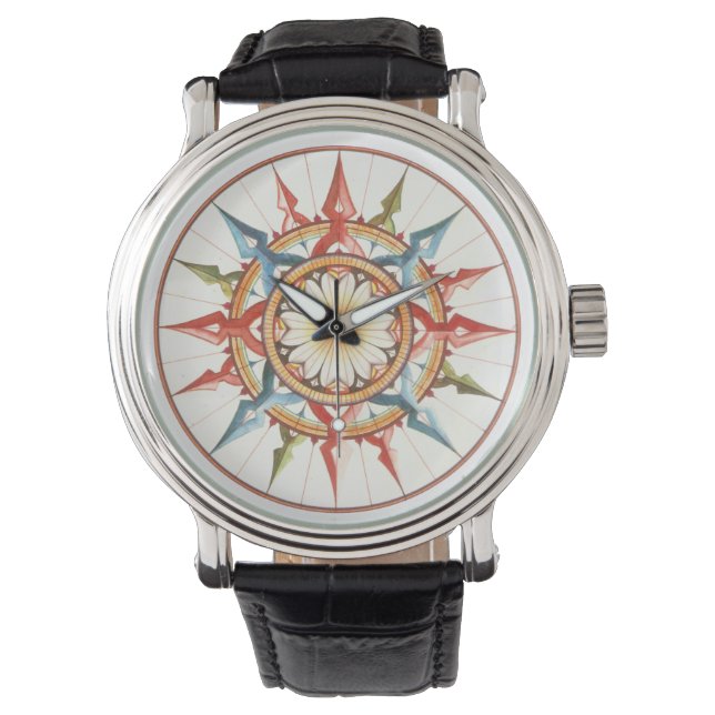 Montre rose de boussole nautique (devant)