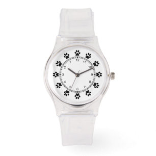 Montre Rose de pattes de chien girly