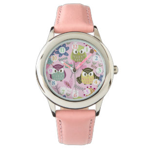 Montre Rose Fille Hibou