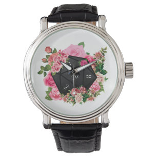 Montre Rose Floral D20 Tabletop Dice RPG