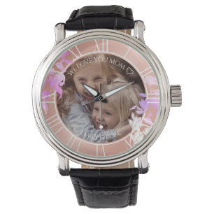 Montre Rose Gold Floral Custom Enfants Modèle photo