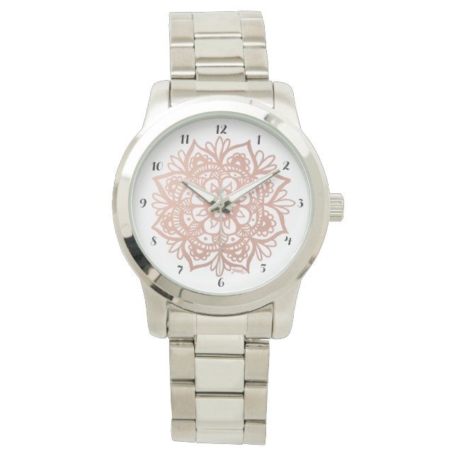 Montre rose Gold Mandala (devant)