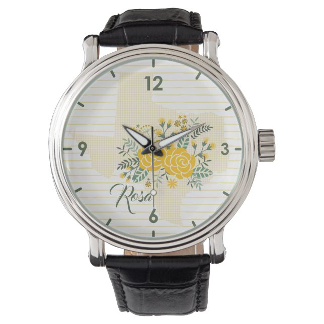 Montre Rose jaune du Texas - En vichy Etat avec Rose (devant)