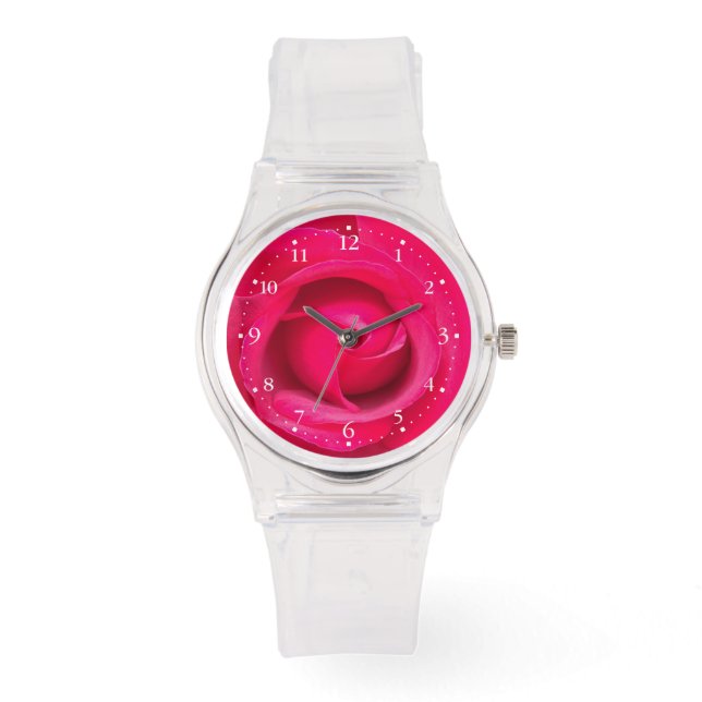 Montre Rose rouge romantique (Recto)