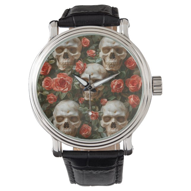 Montre Roses et crânes (devant)