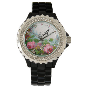 MONTRE ROSES ROSES ET JASMINES ROSES, MONOGRAMME FLORAL