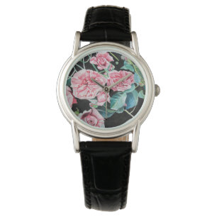 Montre Roses roses roses Roses fleurs florales aquarelle 