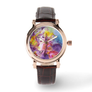 Montre ROSINA /Jeune fille avec Rose et perroquet