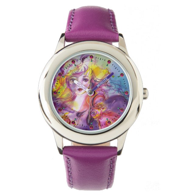 Montre ROSINA /Jeune fille avec Rose et perroquet (devant)