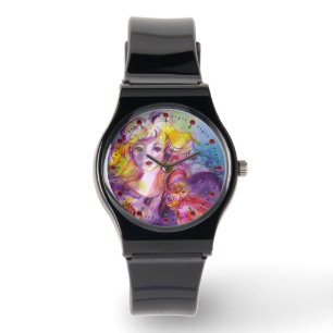 Montre ROSINA /Jeune fille avec Rose et perroquet