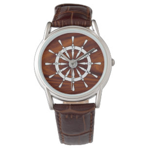 Montre - Roue du navire sur bois (v.2)