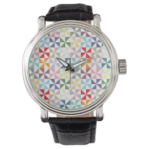 Montre Roue géométrique colorée