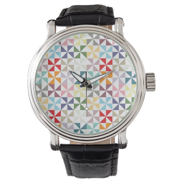 Montre Roue géométrique colorée (devant)