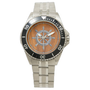 Montre Roue nautique de style de chrome sur le placage de