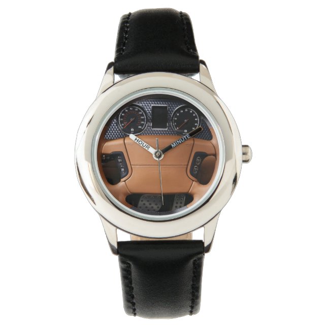 Montre Roues de direction Style Cuir Brown (devant)