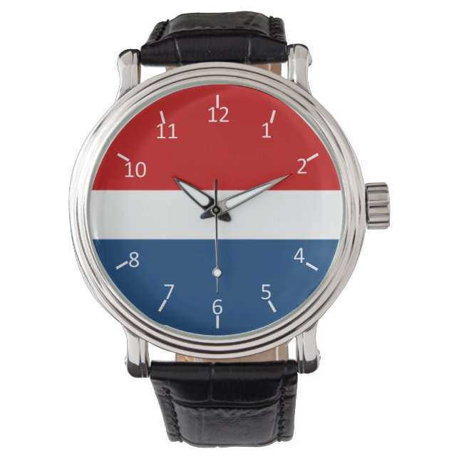 Montre Rouge blanc et bleu (devant)