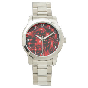 Montre Rouge brillant fractal