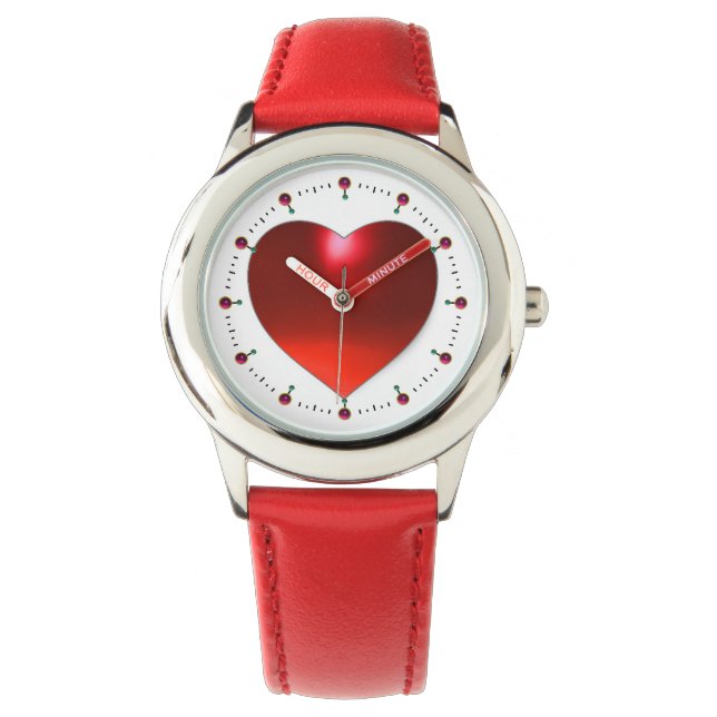 MONTRE ROUGE RUBY GEM PIERRE COEUR (devant)