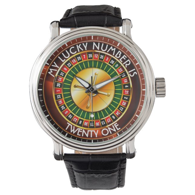 Montre Roulette Casino Roulette Avec Votre Chance Numéro (devant)