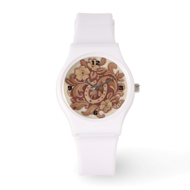 Montre roux rustique cowgirl western pays floral (Recto)