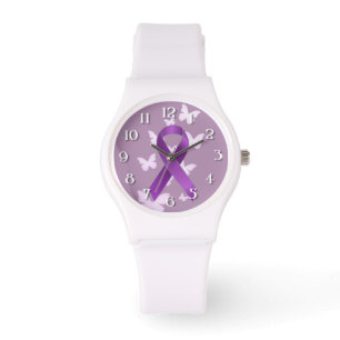 Montre Ruban de sensibilisation au pourpre