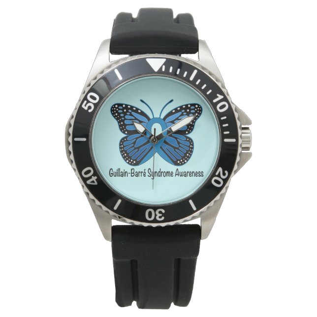 Montre Ruban de sensibilisation aux papillons du syndrome (devant)