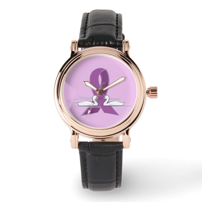 Montre Ruban pourpre : Alzheimer, épilepsie et lupus (Recto)