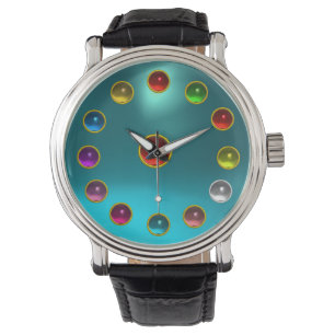 Montre RUBE 3D ROUGE IMPRIMÉE ET PIERRES COLORÉES, Bleu