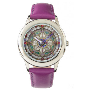 Montre Ruby, Amethyst, Sapphire et Pearl Mandala