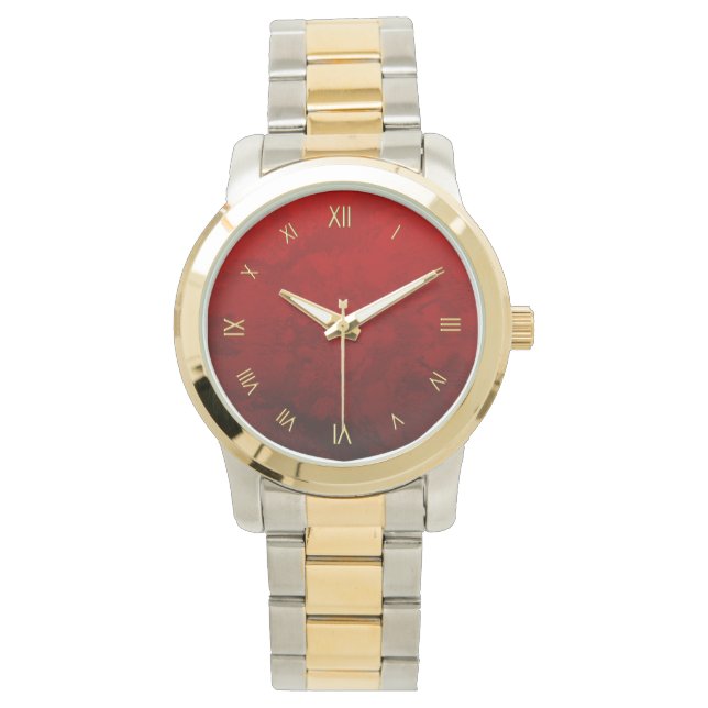 Montre Ruby Red Roman Numérique Design (devant)